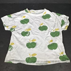 Zara Kids I Love Green Apple Short Sleeve T Shirt Size 9 White Green Spring Fun